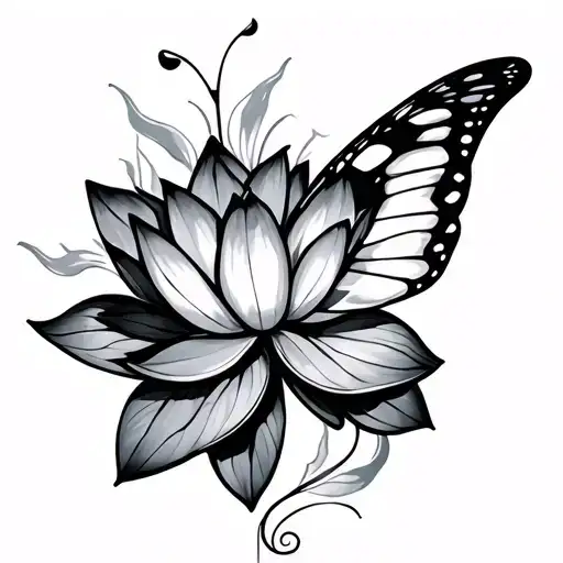 Butterfly And Lotus