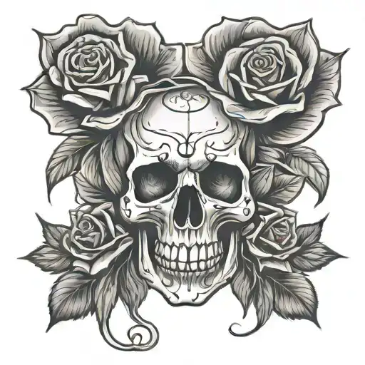 Skull And Rose