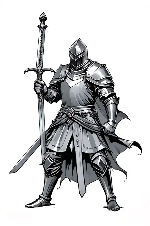 Knight Holding A Sword