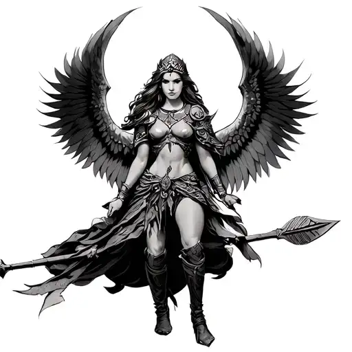 Valkyrie With Wings And Spear