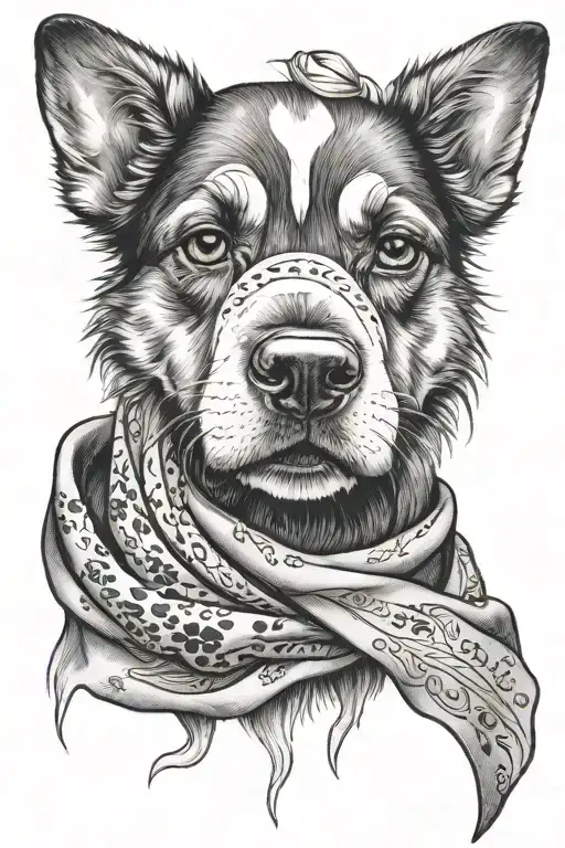 Dogs Paw Print With Scarf Without Dog Head