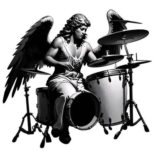 Angel Playing Drums