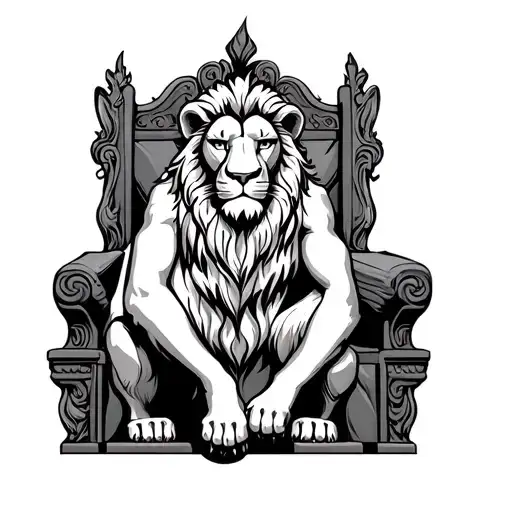 Scar Lion King Sitting On A Throne