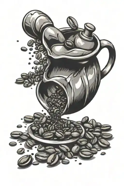 Barista Pouring Coffee Beans Scattered