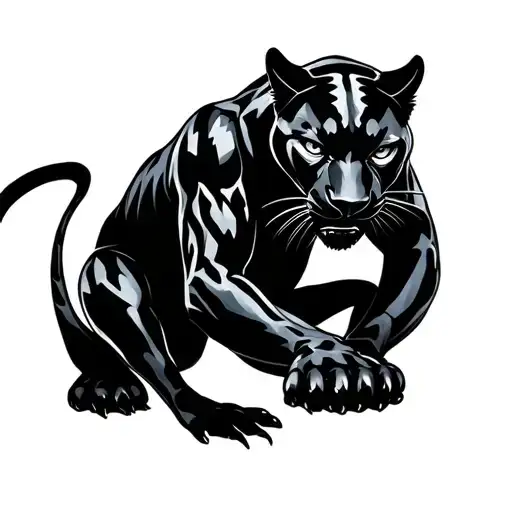 Black Panther Crawling Upwards Your Leg