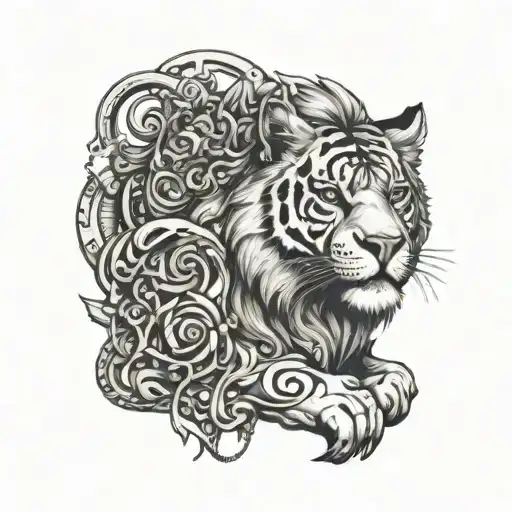 A Chemical Process Operator With A Lion And Tiger As Shoulder