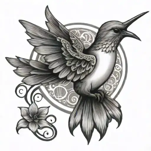 Hummingbird Phoenix Rising Sun