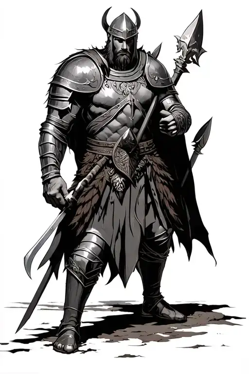 Spartan Warrior And A Knight And A Viking Warrior And A Samuri