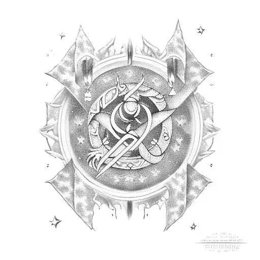 Cancer Zodiac Sign Tattoo With 7 Stars