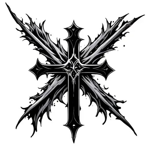 Thick Black Cross Surrounded