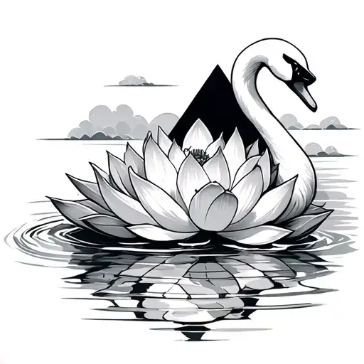 Lotus Flower & Swan Swimming & Triangle Made