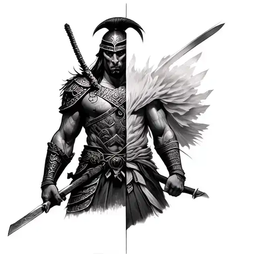 Full Body Half Spartan Half Samurai