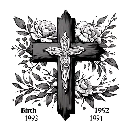 A Cross With Two Birth Dates 1952 1961
