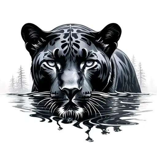 Panther Forest Water Fore Arm Sleeve