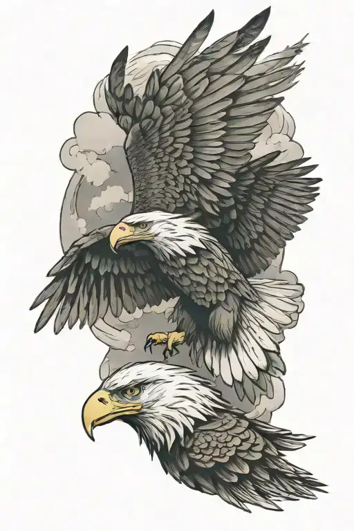 Eagle Above The Storm And Thunder