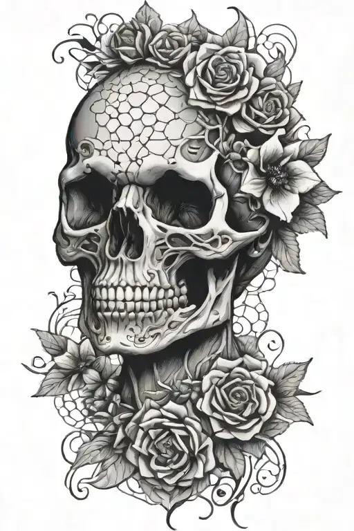 Skull Honeycomb Face Flower