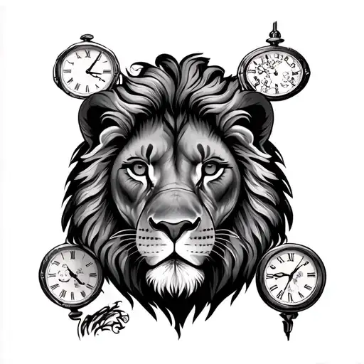 Lion And Time Piece