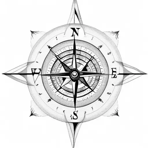 Compass And Clock Surrounded By Petunias