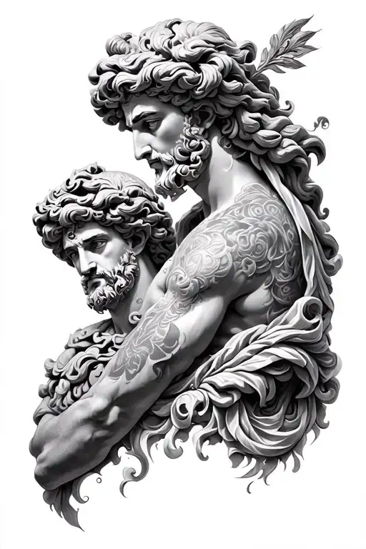 Sleeve With Different Greek Gods