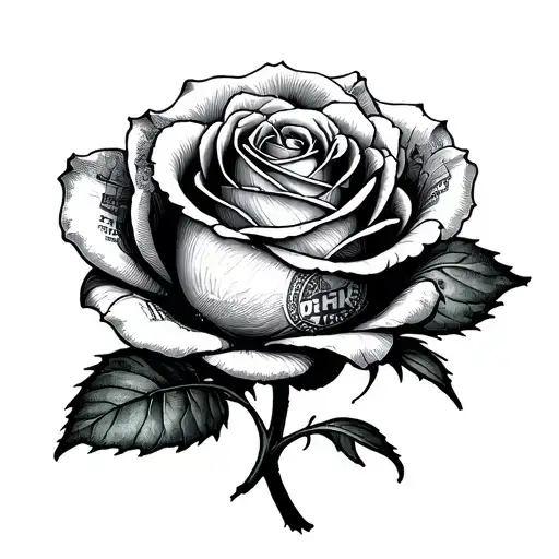 A Rose But Its Petals Are Made Of British Banknotes