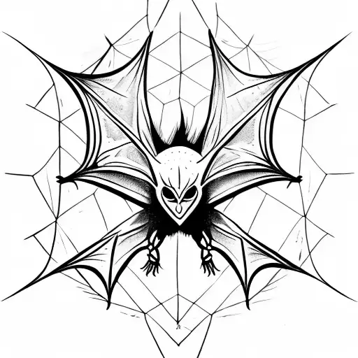Bat Wings With Mandala Along With Spider Webs On An Arm