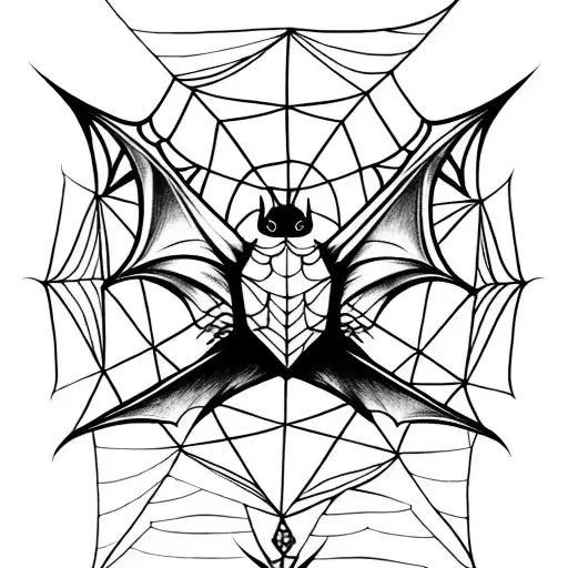 Bat Wings With Mandala Along With Spider Webs On An Arm