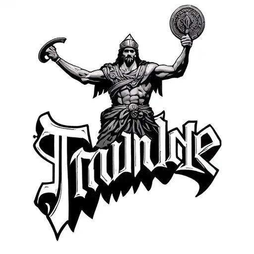 Word Struggle Standing Above Truimph In Roman Greek Gladiator Style