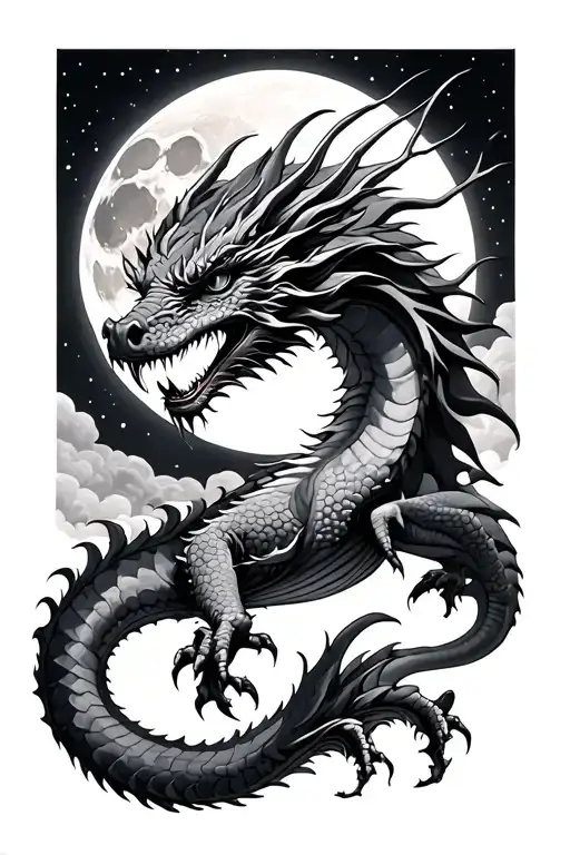Dragon And Moon