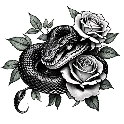 Snake With Roses