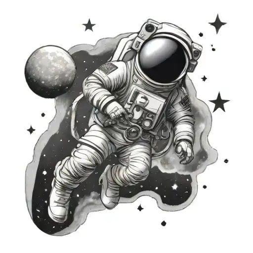 Sun Moon Astronaut Stars Trip