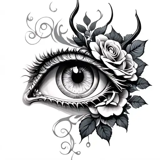 Dragon Eye With Roses