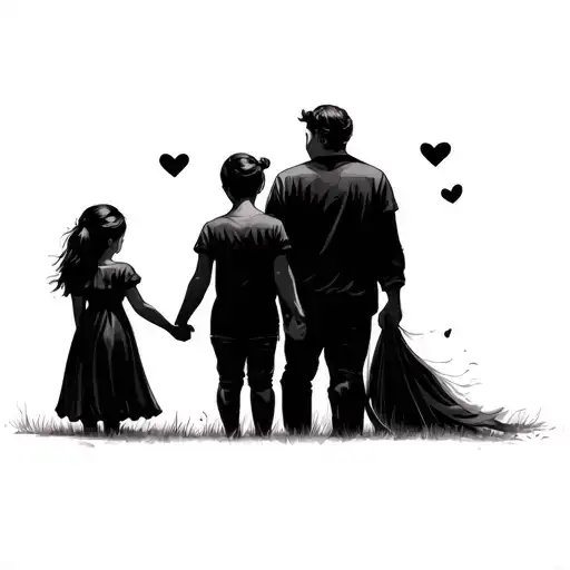 Father And Daughter Holding Hands