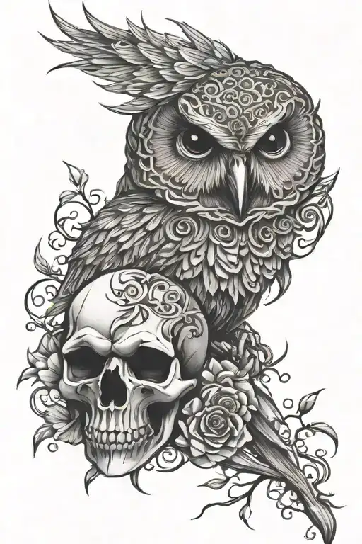 Skull And Owl