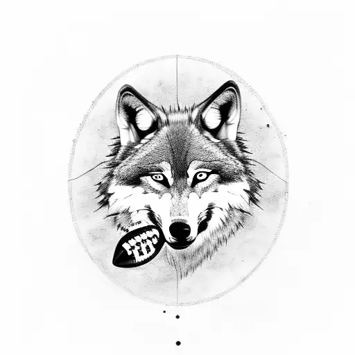 A Wolf With A Football As Its Eye