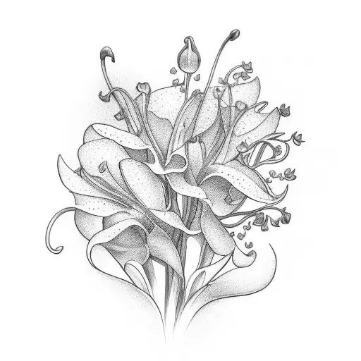 A Delicate Lily Of The Valley Bouquet With Intricate Linework