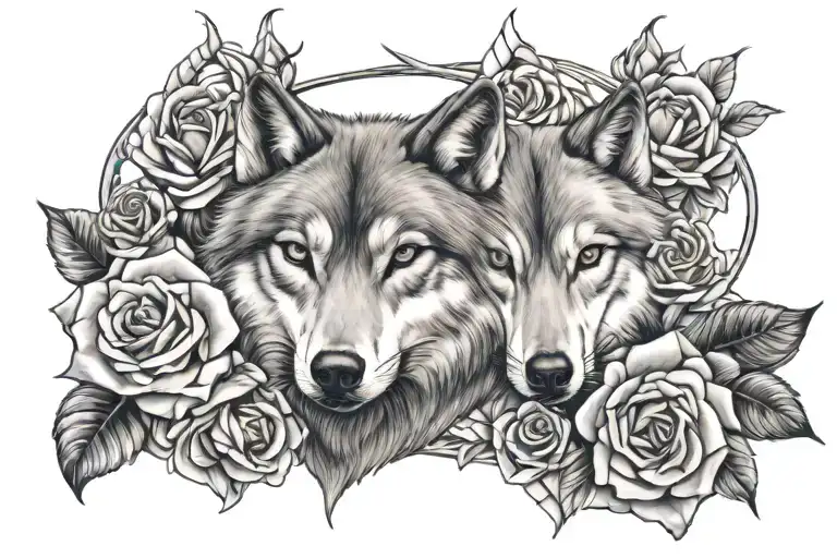Wolf Roses And Gems