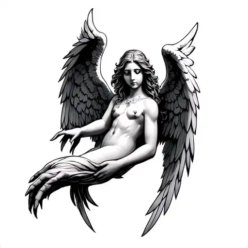 Hand Tattoo Of Seraphim Angel