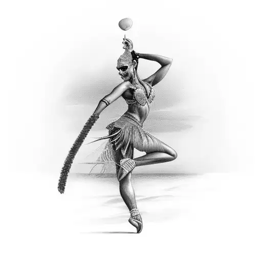 Samba Dancer Enjoying A Beach Sunset With A Cold Beer