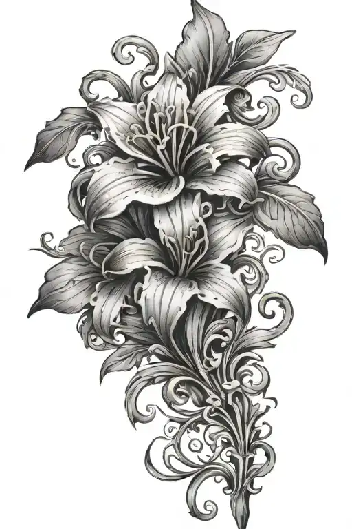 3D Dark Lis Flower Growing