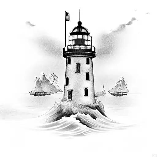 Haunted Lighthouse Guiding Ships In The Dark