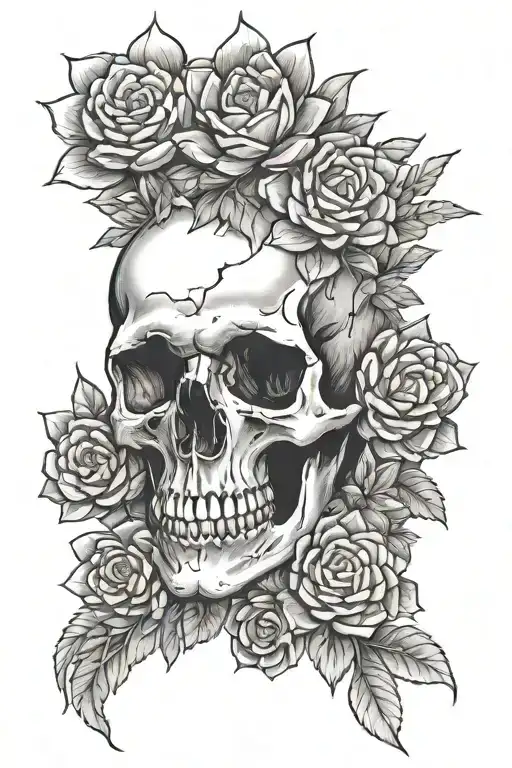 Skull With Succulents Arranged