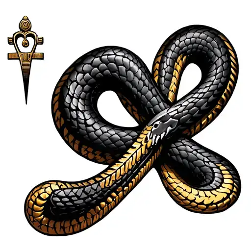 Egyptian Ankh With Snake Wrapped