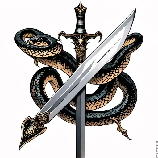 Elegatn Long Sword With Snake