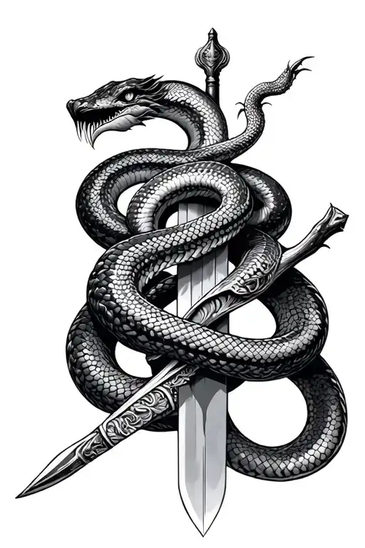 Elegatn Long Sword With Snake Wrapped