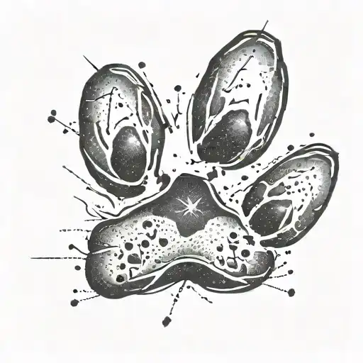 A Minimalist Tattoo Of A Dog's Paw Print With A Tiny Compass Symbolizing Love For Travel