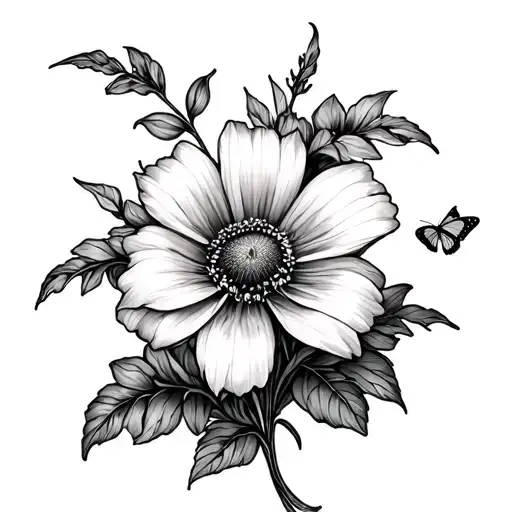 May Birth Flower And Butterfly