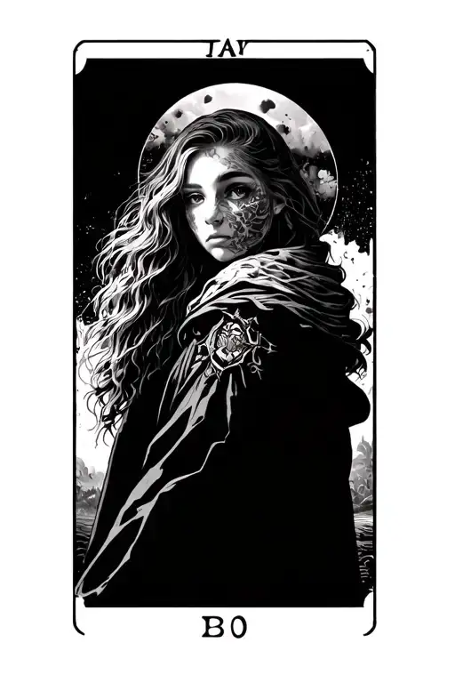 Tarot Card Featuring A Girl Looking Afar