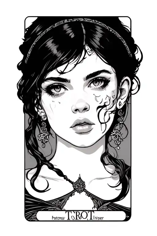 Tarot Card Featuring A Girl Looking Afar