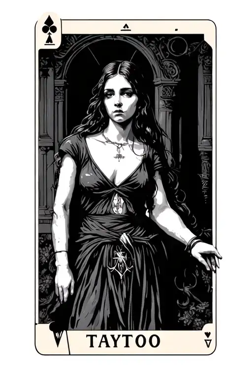 Tarot Card Featuring A Girl Looking Afar
