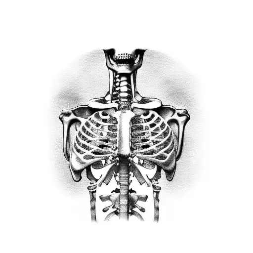 Skeleton Full Body With Flowers Coming Out Of The Eye Sockets And Mushrooms Coming Out Of The Ribs